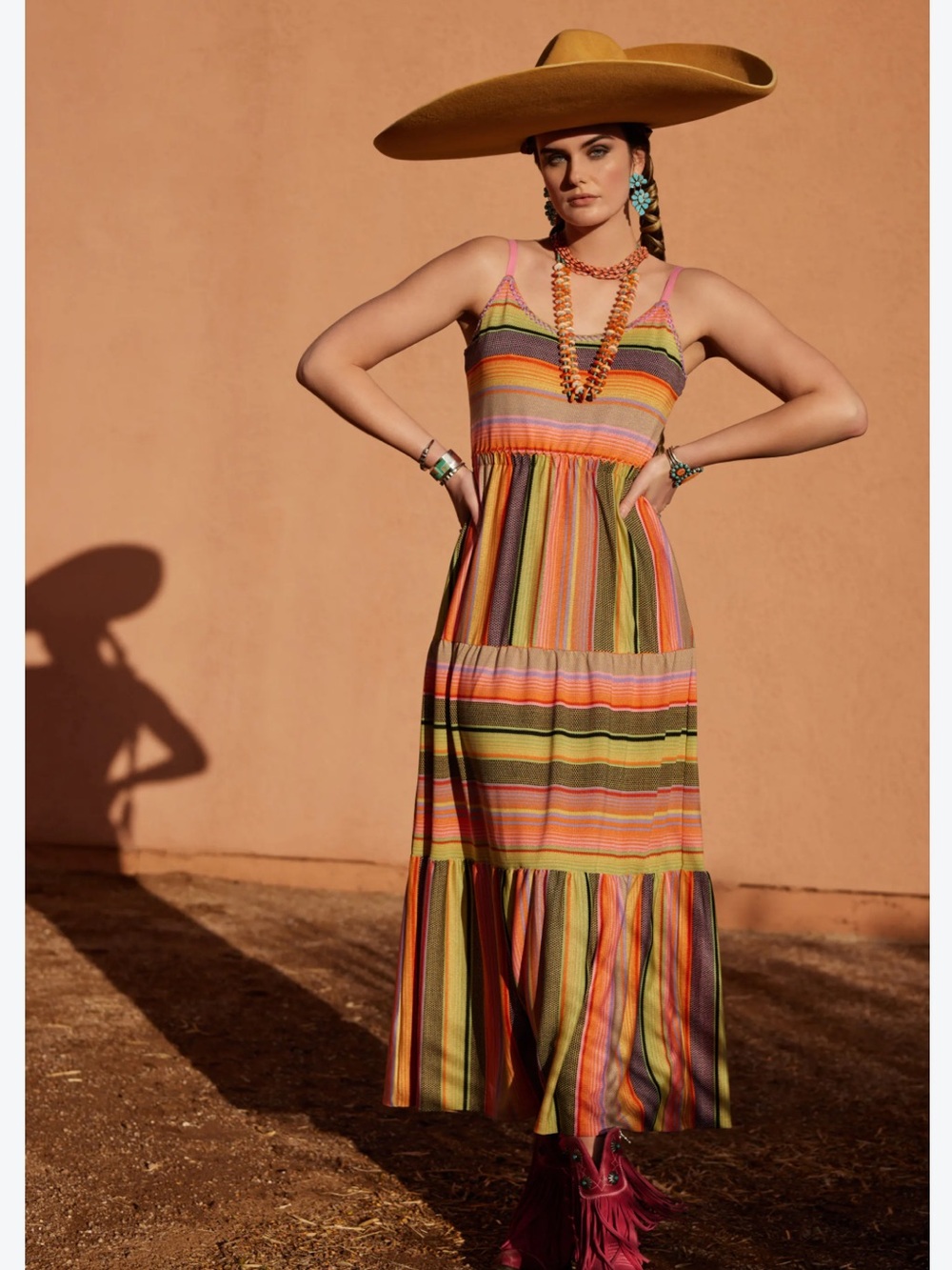 Double D Ranch Desperado Serape Knit Maxi Dress D1375 Size 1X Western Boho NWT